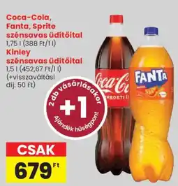 Spar Coca-Cola, Fanta, Sprite szénsavas üdítőital ajánlat