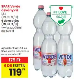 Spar spar verde ásványvíz ajánlat