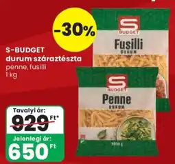 Spar S-budget durum száraztészta ajánlat