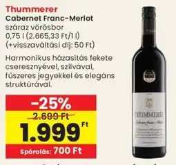 Spar Thummerer cabernet franc-merlot ajánlat