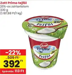 Spar Zott tejföl ajánlat