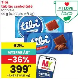 Spar Market Tibi táblás csokoládé ajánlat