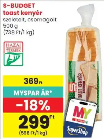 S-Budget toast kenyér