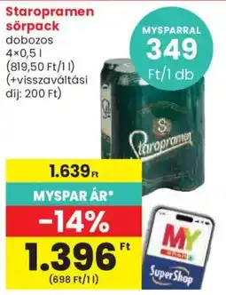 Spar Staropramen sörpack ajánlat