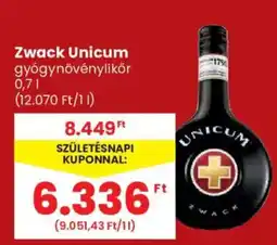 Spar Zwack Unicum ajánlat