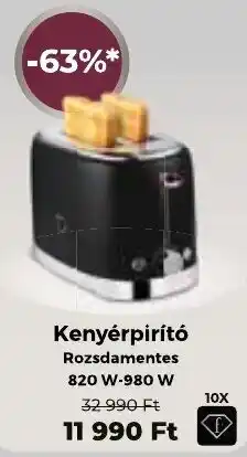 PRIVÁT Kenyérpirító ajánlat