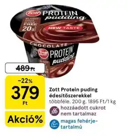 Tesco Zott Protein puding édesítőszerekkel ajánlat