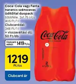 Tesco Coca-Cola vagy Fanta narancs szénsavas üdítőital duopack ajánlat