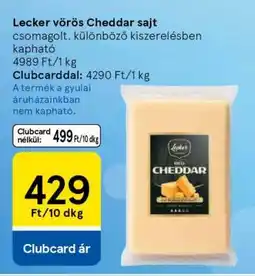 Tesco Lecker Vörös Cheddar sajt ajánlat