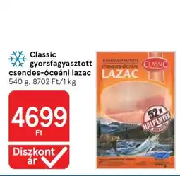 Tesco Classic gyorsfagyasztott csendes-óceáni lazac ajánlat