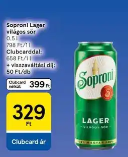 Tesco Soproni Lager világos sör ajánlat