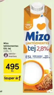 Tesco Mizo laktózmentes ESL tej ajánlat