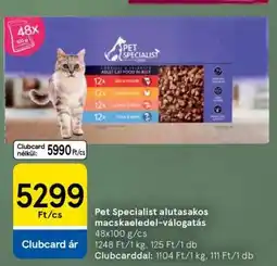 Tesco Pet Specialist alutasakos macskaeledel-válogatás ajánlat
