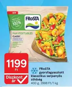 Tesco FRoSTA gyorsfagyasztott klasszikus serpenyős zöldség ajánlat