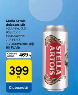 Tesco Stella Artois dobozos sör ajánlat