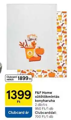 Tesco F&F Home sütőtökmintás konyharuha ajánlat