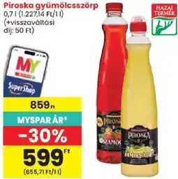 Spar Piroска gyümölcsszörp ajánlat