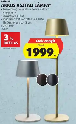 ALDI Casalux akkus asztali lámpa ajánlat
