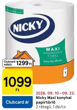 Tesco Nicky maxi konyhai papírtörlő ajánlat