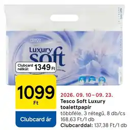 Tesco Tesco soft luxury toalettpapír ajánlat