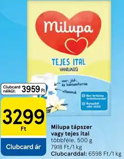 Tesco Milupa tápszer vagy tej ajánlat
