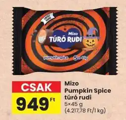 Spar Mizo Pumpkin Spice túró rudi ajánlat