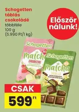 Spar Schogetten táblás csokoládé ajánlat