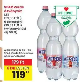 Spar SPAR Verde ásványvíz ajánlat