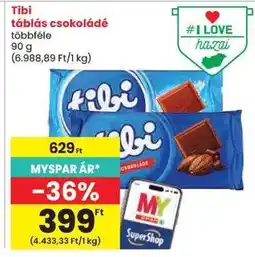 Spar TIBI Táblás csokoládé ajánlat