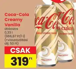 Spar Coca-Cola Creamy Vanilla ajánlat