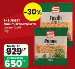 Spar S-BUDGET durum száraztészta ajánlat
