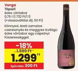 Spar Varga Töpszli ajánlat