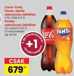 Spar Coca-Cola, Fanta, Sprite szénsavas üdítőital ajánlat