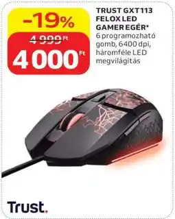 Auchan TRUST GXT113 FELOX LED GAMER EGÉR ajánlat