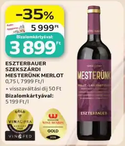 Auchan ESZTERBAUER SZEKSZÁRDI MESTERÜNK MERLOT ajánlat