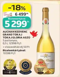 Auchan AUCHAN KEDVENC GRAND TOKAJ TOKAJ GLORIA ASZÚ ajánlat