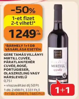 Auchan Gere Tamás Villányi Mirtill Cuvée ajánlat