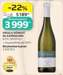 Auchan FIGULA SÓSKÚT OLASZRIZLING ajánlat