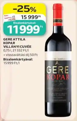 Auchan GERE ATTILA KOPAR VILLÁNYI CUVÉE ajánlat