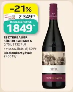 Auchan ESZTERBAUER Sógor Kadarka ajánlat