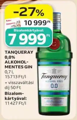 Auchan TANQUERAY 0,0% ALKOHOLMENTES GIN ajánlat