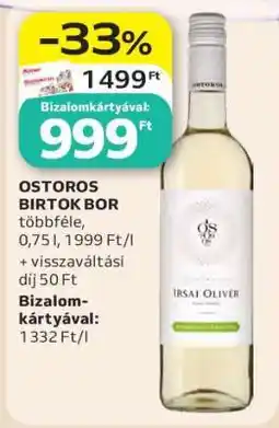 Auchan Ostoros Birtok bor ajánlat