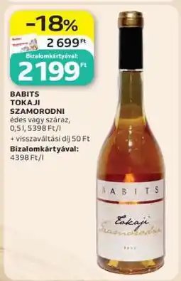 Auchan BABITS TOKAJI SZAMORODNI ajánlat