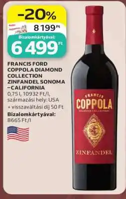 Auchan FRANCIS FORD COPPOLA DIAMOND COLLECTION ZINFANDEL SONOMA – CALIFORNIA ajánlat