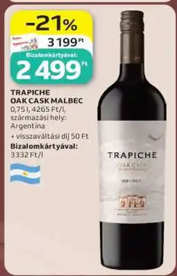 Auchan TRAPICHE OAK CASK MALBEC ajánlat