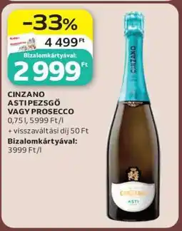 Auchan CINZANO ASTI PEZSGŐ VAGY PROSECCO ajánlat