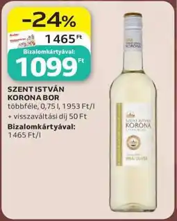 Auchan Szent István Korona bor ajánlat