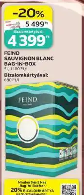 Auchan FEIND SAUVIGNON BLANC BAG-IN-BOX ajánlat