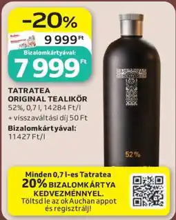 Auchan Tatratea Original tealikőr ajánlat