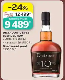 Auchan DICTADOR 10 ÉVES BLENDED RUM ajánlat